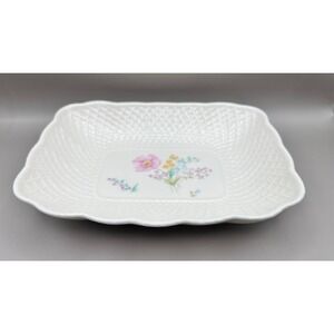 Mikasa Gentle Breeze Flowered Trinket Vanity Tray Bone China 7.5" B2007 Floral